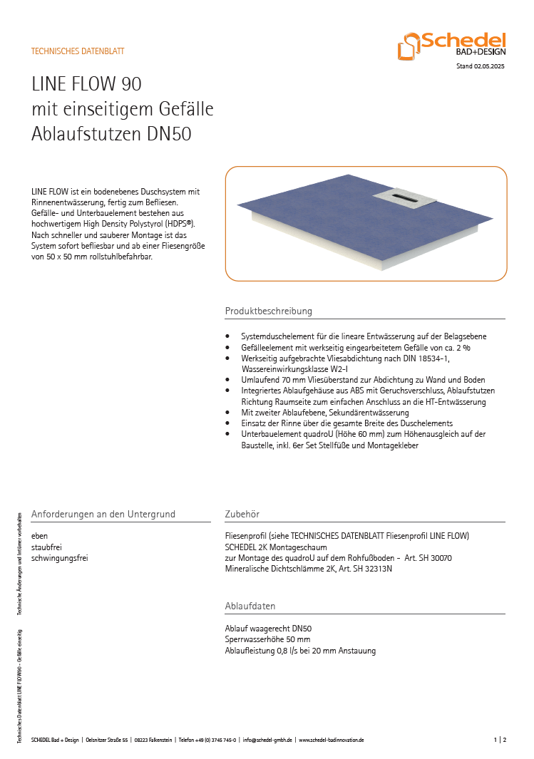 LINE FLOW 90 - Gefälle einseitig